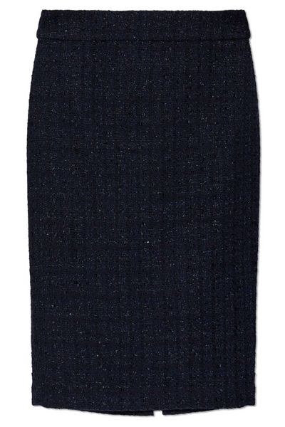 Emporio Armani Straight Hem Tweed Pencil Skirt