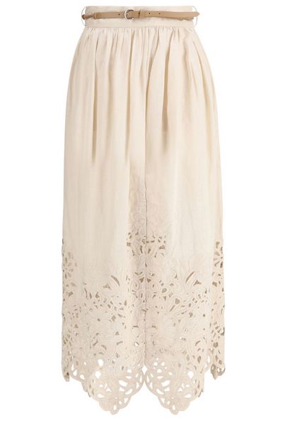 Zimmermann Wylie Embroidered Midi Skirt