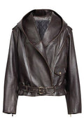 Alaïa Leather Hooded Biker Jacket