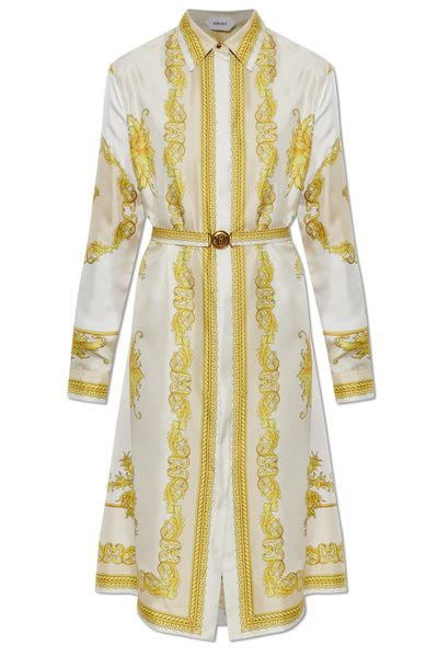 Versace Printed Twill Midi Dress