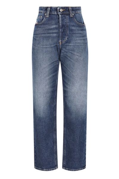 Diesel Logo Patch Straight-Leg Jeans