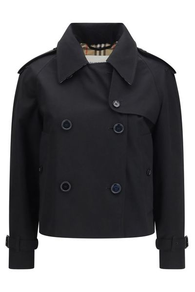 Burberry Cropped Gabardine Mayfair Trench Jacket
