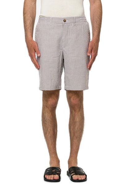 Mc2 Saint Barth Striped Seersucker Ischia Bermuda Shorts