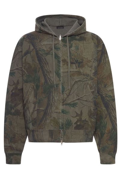 Balenciaga Bal Sports Logo Zipped Hoodie