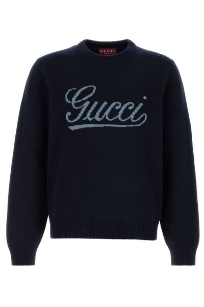 Gucci Logo Intarsia Crewneck Knitted Jumper