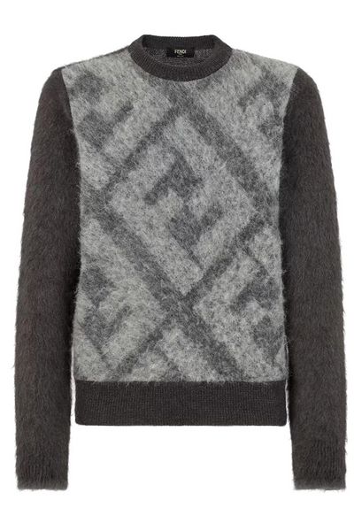 Fendi FF Jacquard Crewneck Knitted Jumper