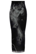 Jean Paul Gaultier Mesh Smoking Print Skirt