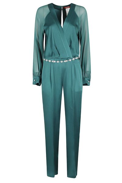 Max Mara Studio Embellished Belted Long-Sleeved Jumpsuit