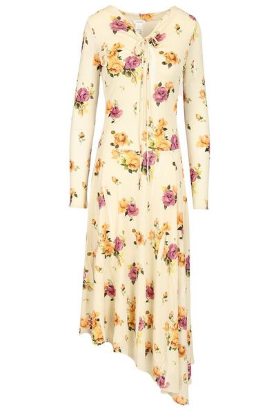 Acne Studios Floral-Printed Asymmetric Hem Dress