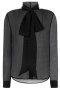 Saint Laurent Pussy-Bow Long-Sleeved Top
