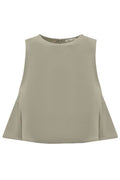 AMI Cropped Sleeveless Flared Top