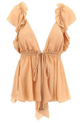 Chloé V-Neck Ruffle Detailed Top