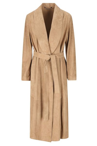 Fendi Bellted Waist Wrap-Style Long Coat