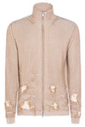 MM6 Maison Margiela Ribbed Knit Distressed Cardigan