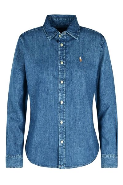 Polo Ralph Lauren Logo Embroidered Slim-Fit Denim Shirt