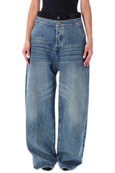 The Attico Layered Waist Wide-Leg Jeans