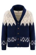Eleventy Shawl Collar Jacquard Cardigan