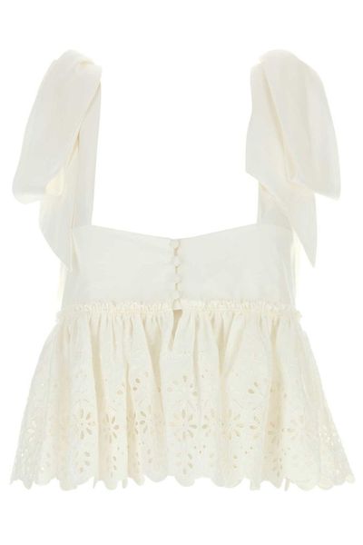 Chloé Knotted-Strap Cropped Top