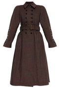 Chloé Double-Breasted Houndstooth Riding Coat