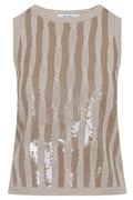 Max Mara Sequin Detailed Sleeveless Knitted Top