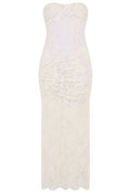 The Mannei Strapless Long Lace Dress