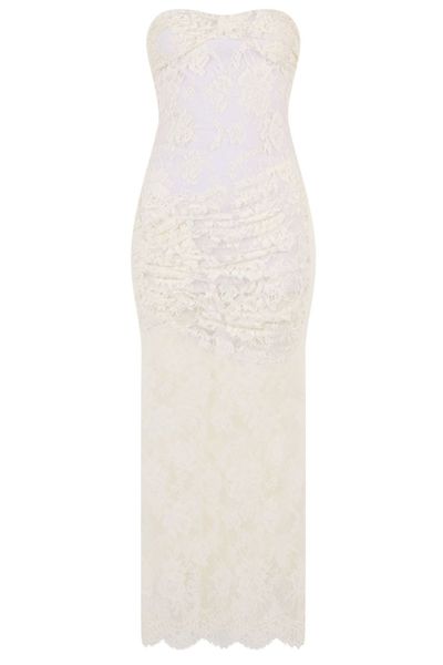 The Mannei Strapless Long Lace Dress
