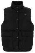 Prada Logo Plaque Quilted Down Gilet