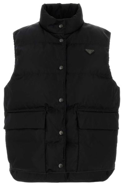 Prada Logo Plaque Quilted Down Gilet