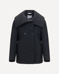 Balenciaga Asymmetric High Neck Peacoat