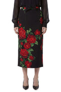Dolce & Gabbana Rose Printed Midi Skirt