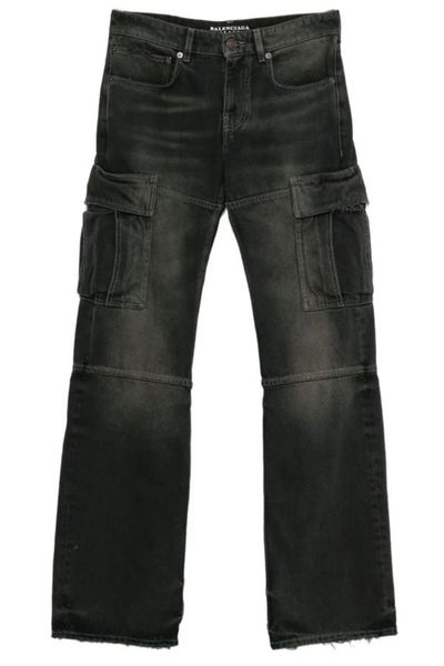 Balenciaga Whiskering-Effect Cargo Jeans