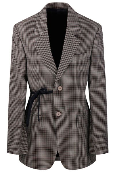 Balenciaga Checkered Wrap Tailored Jacket