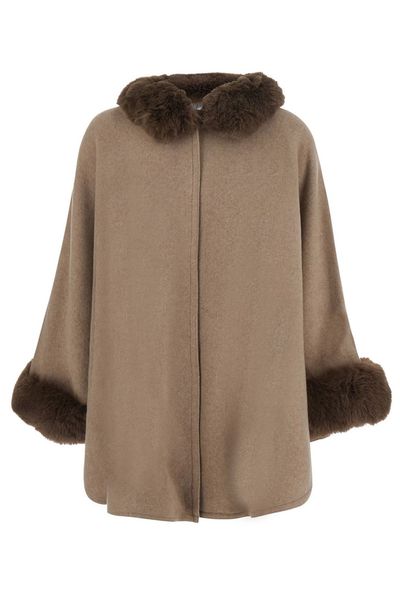 TWINSET Faux Fur Trim Coat