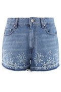 Ganni Broderie Anglaise Denim Shorts
