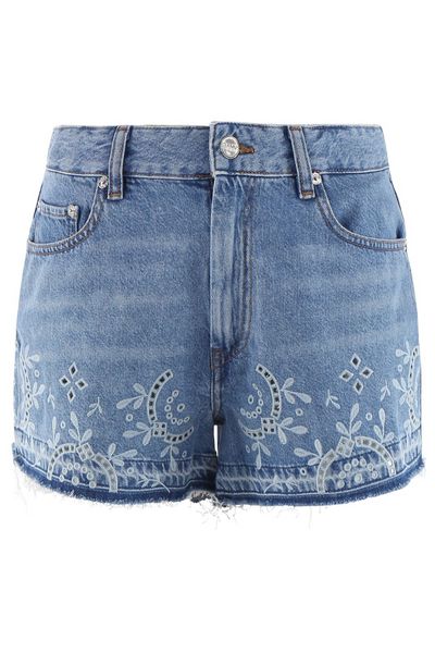 Ganni Broderie Anglaise Denim Shorts