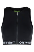 Off-White Zip-Up Crewneck Sleeveless Top