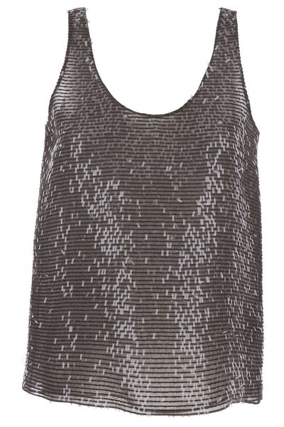 Brunello Cucinelli Sequin Embellished Sleeveless Top