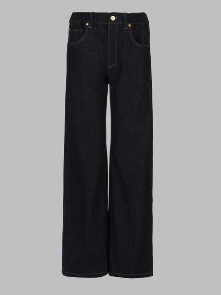 Brunello Cucinelli Elastic-Waist Wide-Leg Jeans