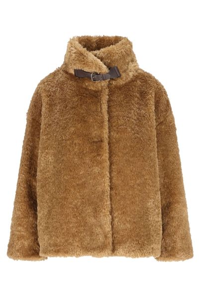 Herno Buckle Detailed Shearling Coat