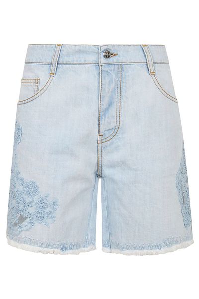 Ermanno Scervino Rebrodé Lace Denim Shorts