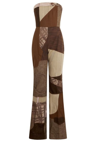 Moschino Strapless Patchwork Jumpsuit