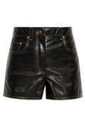 Versace High-Rise Leather Shorts
