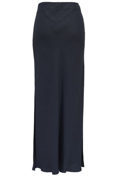 Brunello Cucinelli Side Slit Twill Maxi Skirt