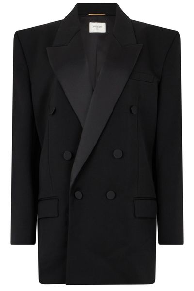 Saint Laurent Double-Breasted Peak-Lapel Blazer