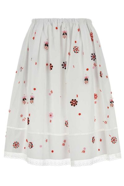 Prada Embroidered Poplin Skirt