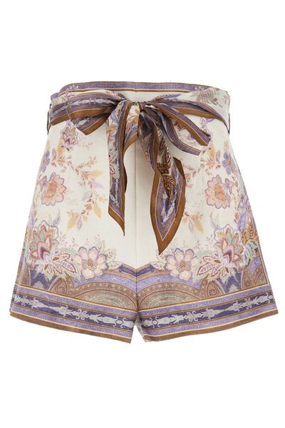 Zimmermann Luna Scarf-Tie Printed Shorts