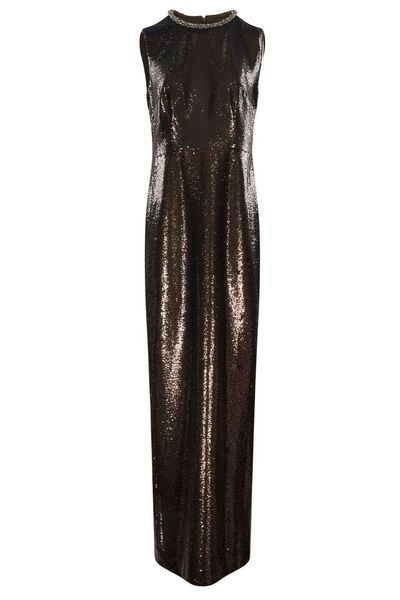 Roland Mouret Embellished Neck Sequinned Gown