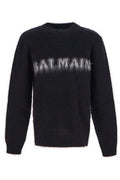 Balmain Retro Logo Intarsia Jumper