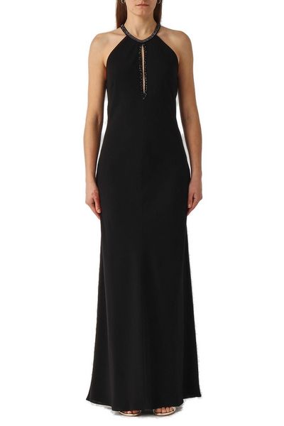 Max Mara Studio Fernet Halterneck Sleeveless Maxi Dress