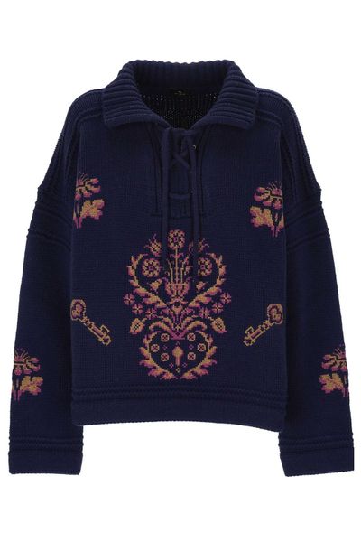 Etro Drawstring High-Neck Jumper